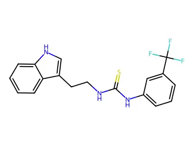 1-[2-(1H-indol-3-yl)ethyl]-3-[3-(trifluoromethyl)phenyl]thiourea structure