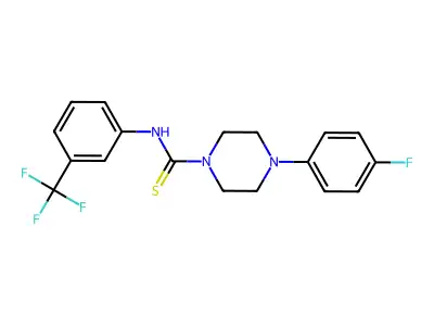4-(4-fluorophenyl)-N-[3-(trifluoromethyl)phenyl]piperazine-1-carbothioamide structure