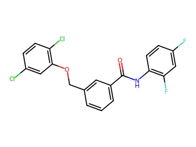 3-[(2,5-dichlorophenoxy)methyl]-N-(2,4-difluorophenyl)benzamide structure
