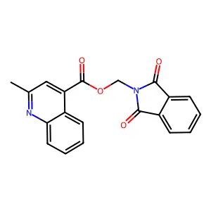 (1,3-dioxo-1,3-dihydro-2H-isoindol-2-yl)methyl 2-methylquinoline-4-carboxylate structure