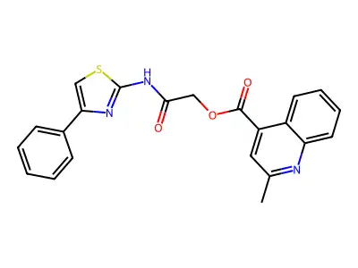 2-Oxo-2-[(4-phenyl-1,3-thiazol-2-yl)amino]ethyl 2-methylquinoline-4-carboxylate structure