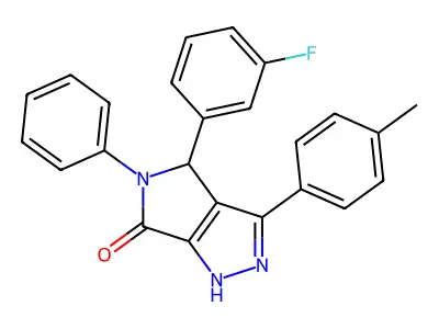 4-(3-fluorophenyl)-3-(4-methylphenyl)-5-phenyl-4,5-dihydropyrrolo[3,4-c]pyrazol-6(1H)-one structure