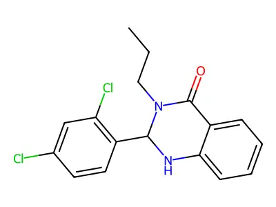2-(2,4-dichlorophenyl)-3-propyl-2,3-dihydroquinazolin-4(1H)-one structure