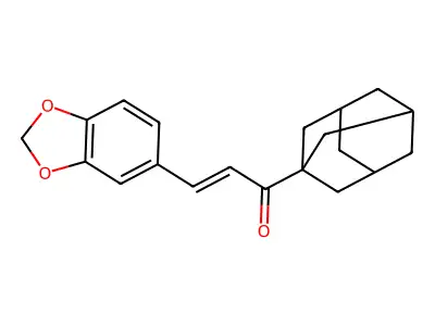 (E)-1-(1-adamantyl)-3-(1,3-benzodioxol-5-yl)prop-2-en-1-one structure