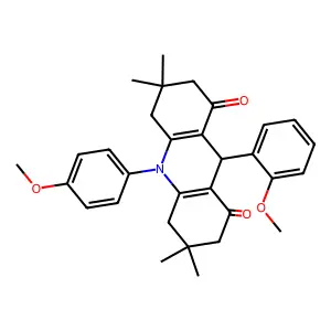9-(2-methoxyphenyl)-10-(4-methoxyphenyl)-3,3,6,6-tetramethyl-3,4,6,7,9,10-hexahydroacridine-1,8(2H,5H)-dione structure