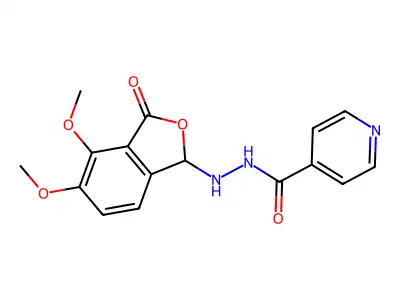 N'-(4,5-dimethoxy-3-oxo-1,3-dihydro-2-benzofuran-1-yl)pyridine-4-carbohydrazide structure