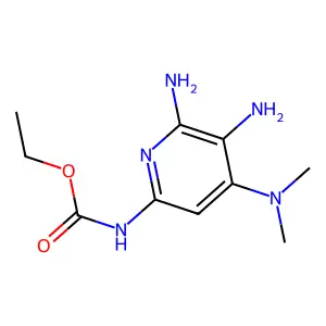 ethyl N-[5,6-diamino-4-(dimethylamino)-2-pyridinyl]carbamate structure