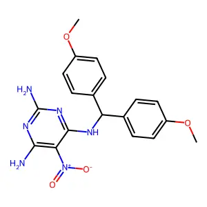 4-N-[bis(4-methoxyphenyl)methyl]-5-nitropyrimidine-2,4,6-triamine structure