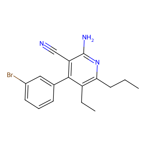 2-Amino-4-(3-bromophenyl)-5-ethyl-6-propylpyridine-3-carbonitrile structure