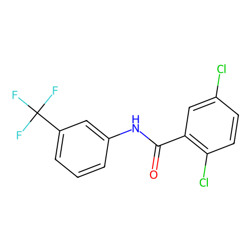 2,5-dichloro-N-[3-(trifluoromethyl)phenyl]benzamide structure
