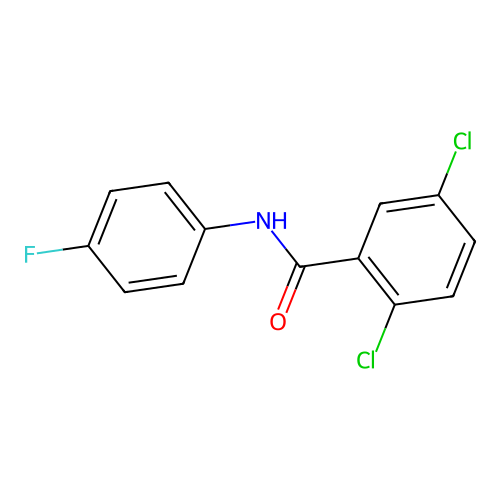 2,5-dichloro-N-(4-fluorophenyl)benzamide structure