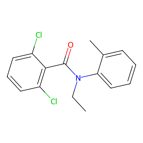 2,6-dichloro-N-ethyl-N-(2-methylphenyl)benzamide structure