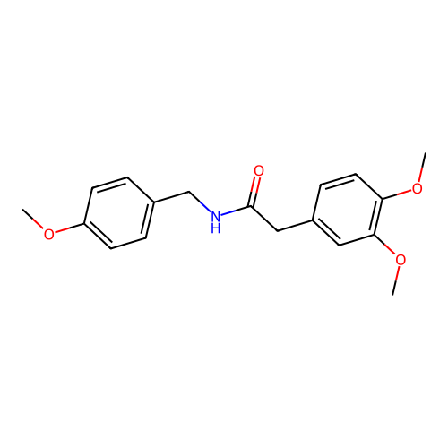 2-(3,4-dimethoxyphenyl)-N-[(4-methoxyphenyl)methyl]acetamide structure