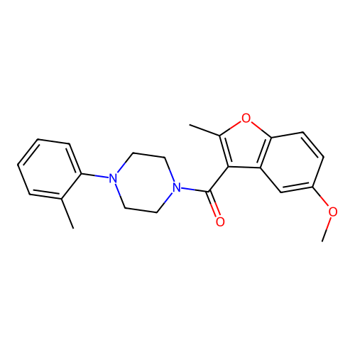 Methanone, (2-methyl-5-methoxy-3-benzofuryl)[4-(2-methylphenyl)-1-piperazinyl]- structure