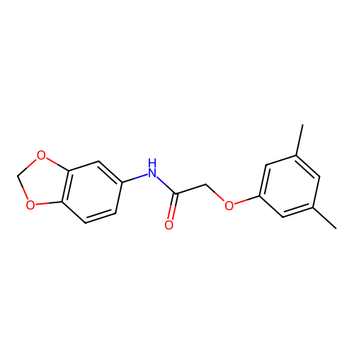 N-(1,3-benzodioxol-5-yl)-2-(3,5-dimethylphenoxy)acetamide structure