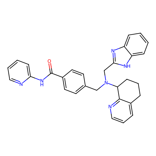 4-(((1H-Benzimidazol-2-ylmethyl)(5,6,7,8-tetrahydroquinolin-8-yl)amino)methyl)-N-(pyridin-2-yl)benzamide structure