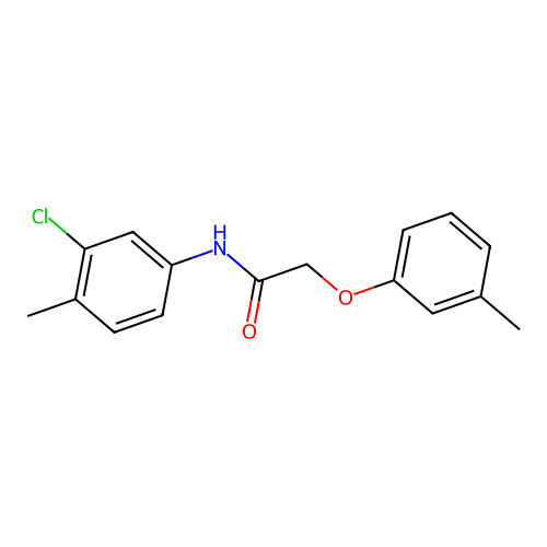 N-(3-chloro-4-methylphenyl)-2-(3-methylphenoxy)acetamide structure