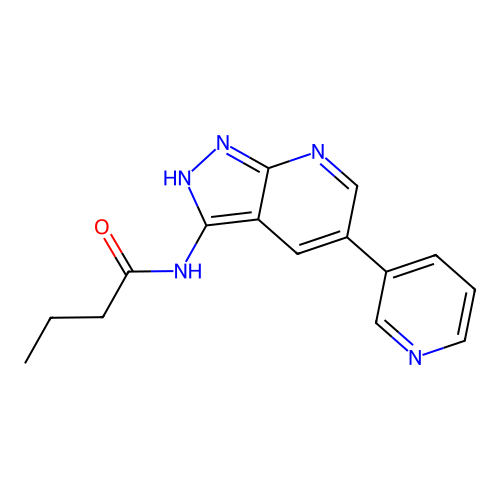 N-(5-Pyridin-3-yl-1H-pyrazolo[3,4-b]pyridin-3-yl)butyramide structure