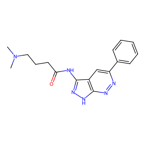 4-(dimethylamino)-N-(5-phenyl-1H-pyrazolo[3,4-c]pyridazin-3-yl)butanamide structure