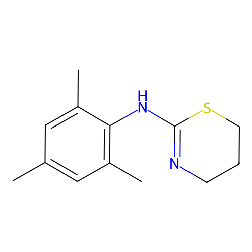 N-mesityl-5,6-dihydro-4H-1,3-thiazin-2-amine structure