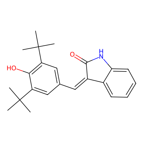 3-(3,5-Di-tert-butyl-4-hydroxybenzylidene)indolin-2-one structure