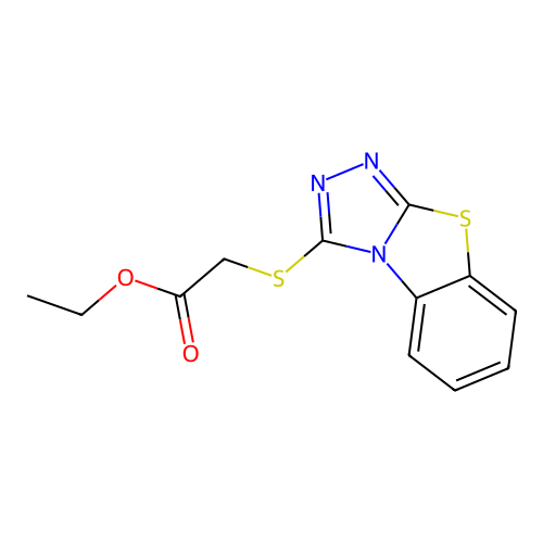 Ethyl 2-([1,2,4]triazolo[3,4-b][1,3]benzothiazol-1-ylsulfanyl)acetate structure