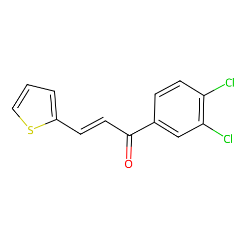 (2E)-1-(3,4-dichlorophenyl)-3-(thiophen-2-yl)prop-2-en-1-one structure