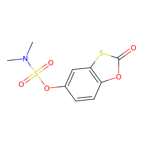 2-Oxo-1,3-benzoxathiol-5-yl dimethylsulfamate structure