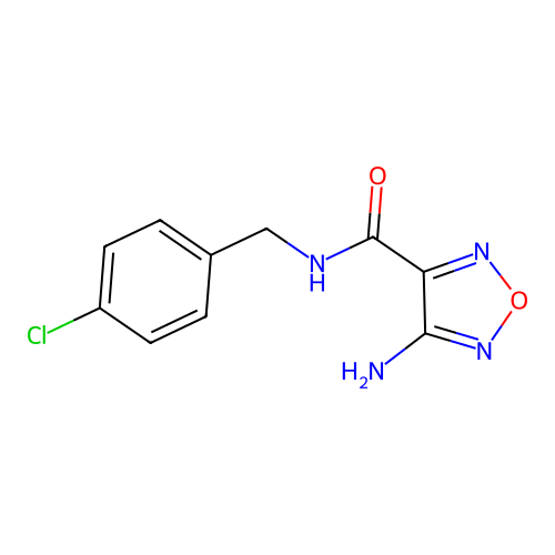 4-amino-N-(4-chlorobenzyl)-1,2,5-oxadiazole-3-carboxamide structure