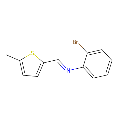 N-(2-bromophenyl)-N-[(5-methyl-2-thienyl)methylene]amine structure
