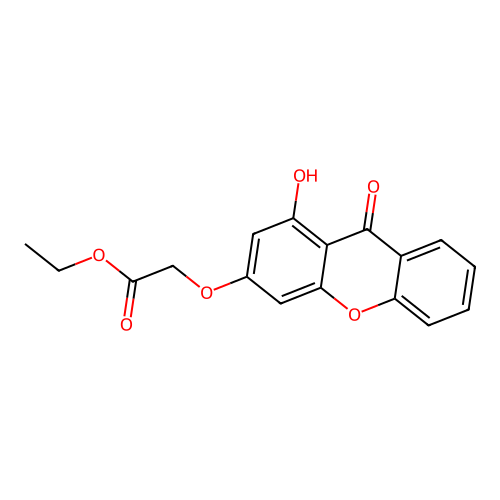 Acetic acid, [(1-hydroxy-9-oxo-9H-xanthen-3-yl)oxy]-, ethyl ester structure