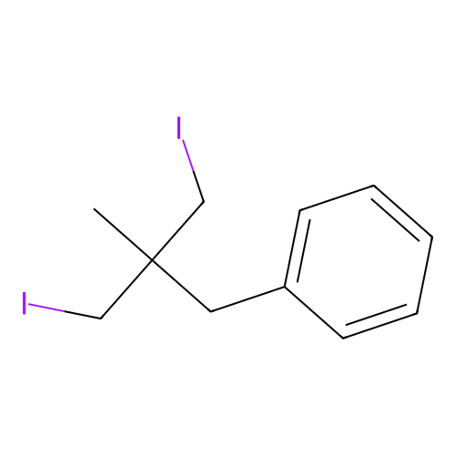 Benzene, [3-iodo-2-(iodomethyl)-2-methylpropyl]- structure