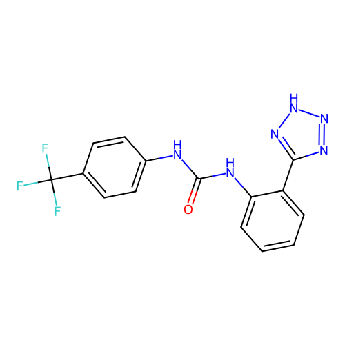 1-[2-(2H-tetrazol-5-yl)phenyl]-3-[4-(trifluoromethyl)phenyl]urea structure