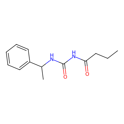 N-[(1-phenylethyl)carbamoyl]butanamide structure