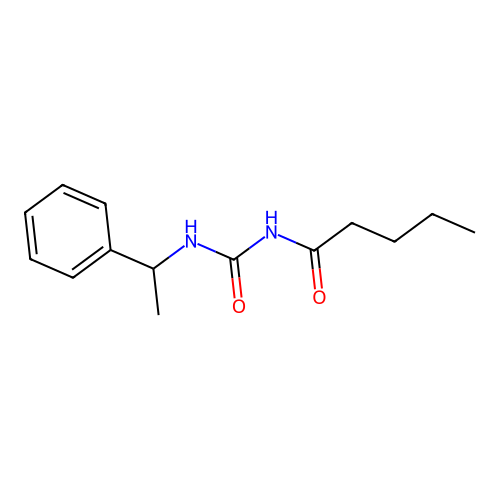 N-[(1-phenylethyl)carbamoyl]pentanamide structure