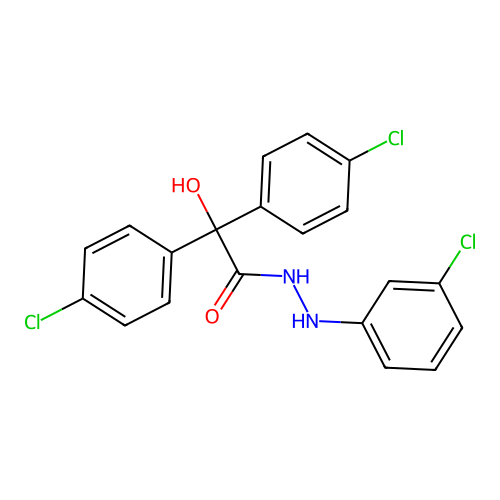 N'-(3-chlorophenyl)-2,2-bis(4-chlorophenyl)-2-hydroxyacetohydrazide structure