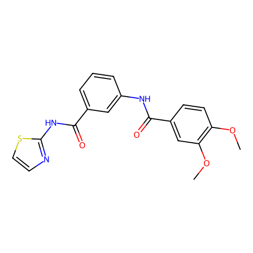 3,4-dimethoxy-N-[3-(1,3-thiazol-2-ylcarbamoyl)phenyl]benzamide structure
