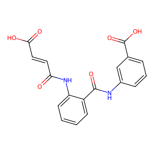 3-{[(2-{[(2E)-3-carboxyprop-2-enoyl]amino}phenyl)carbonyl]amino}benzoic acid structure