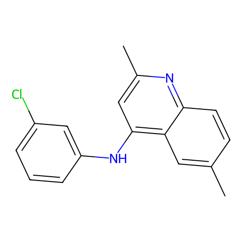 N-(3-chlorophenyl)-2,6-dimethylquinolin-4-amine structure