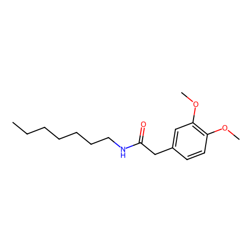 2-(3,4-dimethoxyphenyl)-N-heptylacetamide structure