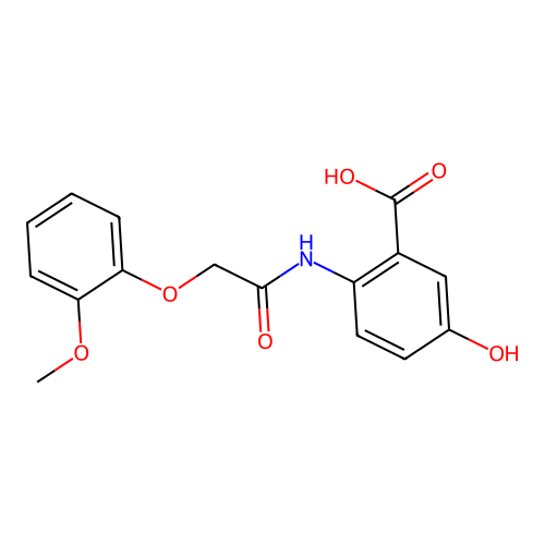 5-Hydroxy-2-{[(2-methoxyphenoxy)acetyl]amino}benzoic acid structure