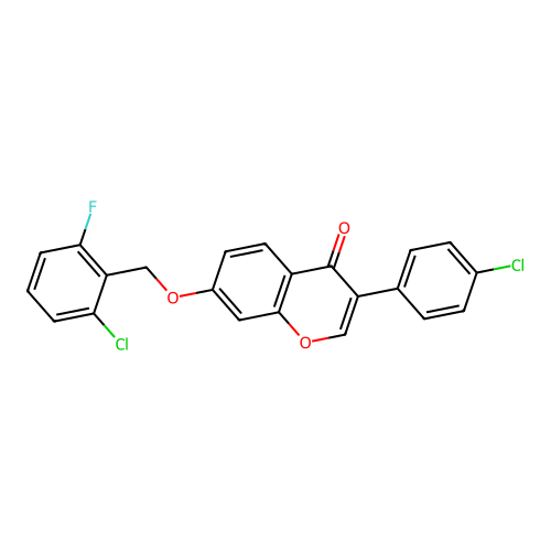 7-[(2-Chloro-6-fluorophenyl)methoxy]-3-(4-chlorophenyl)chromen-4-one structure