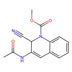 methyl 3-acetamido-2-cyano-2H-quinoline-1-carboxylate structure