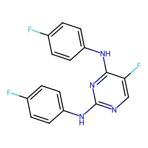 5-fluoro-N,N'-bis(4-fluorophenyl)pyrimidine-2,4-diamine structure