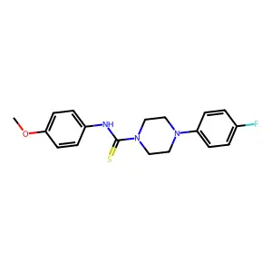 4-(4-fluorophenyl)-N-(4-methoxyphenyl)piperazine-1-carbothioamide structure