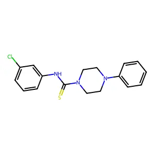 N-(3-chlorophenyl)-4-phenylpiperazine-1-carbothioamide structure