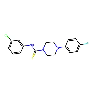 N-(3-chlorophenyl)-4-(4-fluorophenyl)piperazine-1-carbothioamide structure