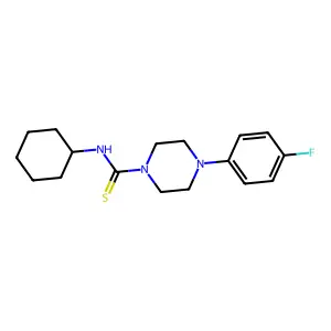 N-cyclohexyl-4-(4-fluorophenyl)piperazine-1-carbothioamide structure