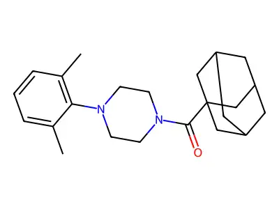 Adamantanyl 4-(2,6-dimethylphenyl)piperazinyl ketone structure