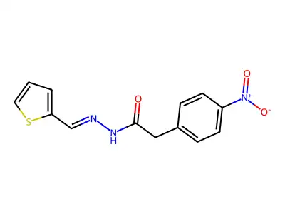 2-(4-nitrophenyl)-N'-[(E)-(thiophen-2-yl)methylidene]acetohydrazide structure